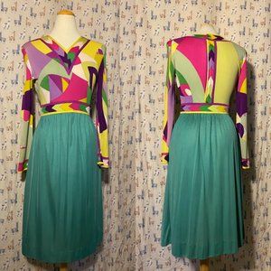 Vtg Emilio Pucci Silk Stained Glass Dress 2